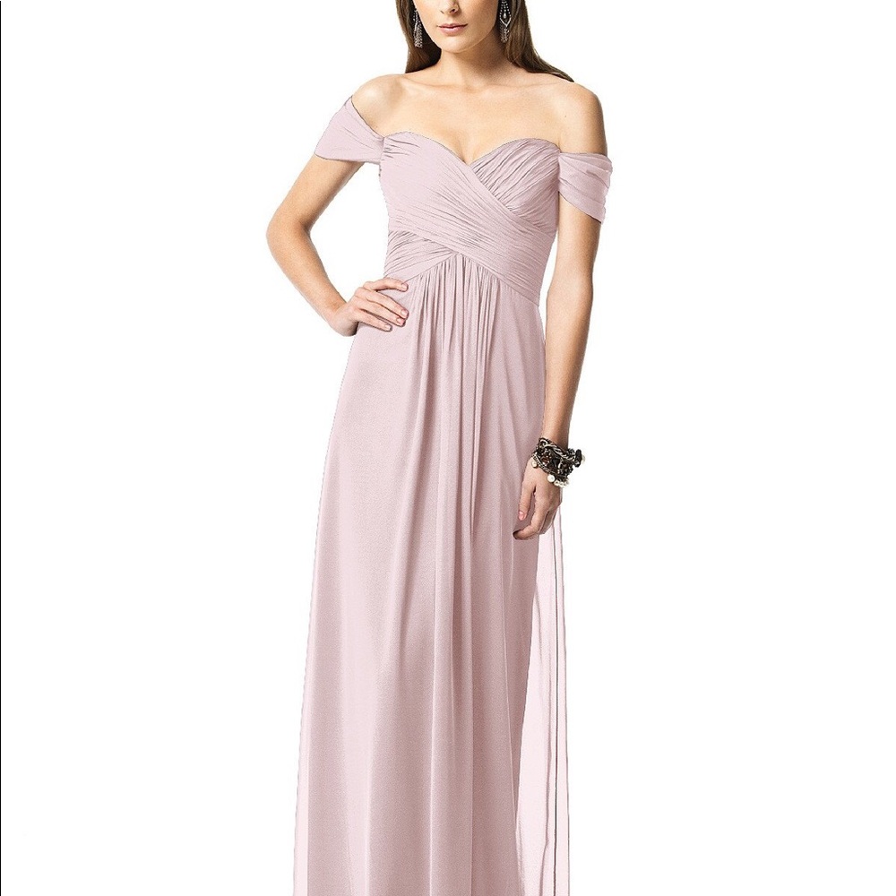 Dessy collection off the shoulder gown